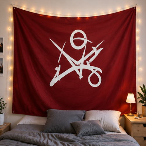Red Logo Decorative Wall Tapestry, Hanging Banner for Bedroom, Dorm Room & Home Decor