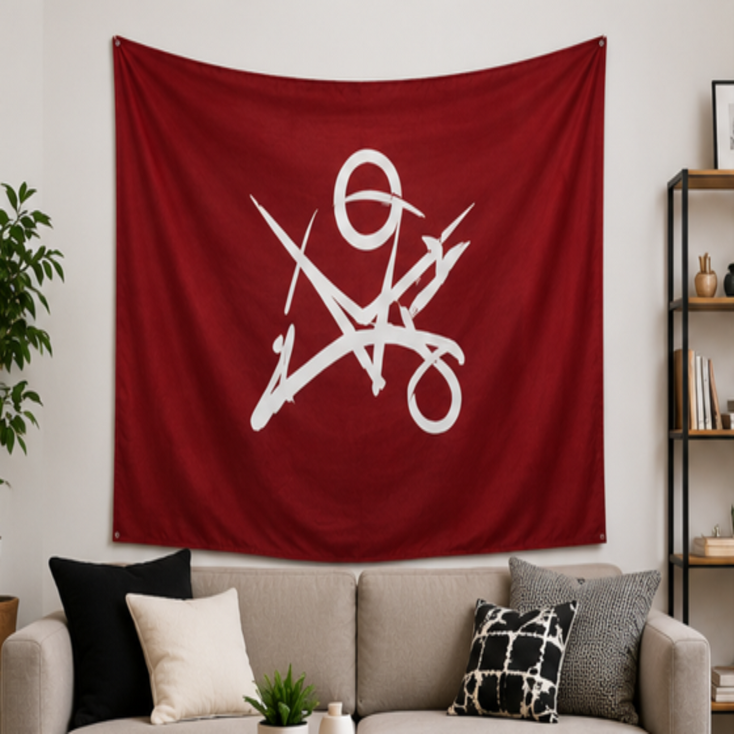 Red Logo Decorative Wall Tapestry, Hanging Banner for Bedroom, Dorm Room & Home Decor