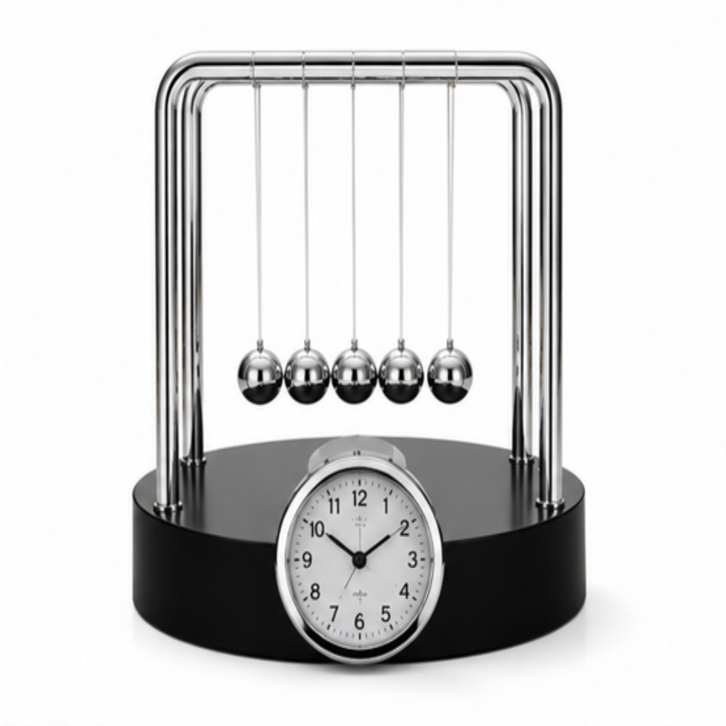 Newton Pendulum Balance Ball Clock, Kinetic Energy Desk Ornament for Home Office & Room Decor