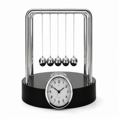 Newton Pendulum Balance Ball Clock, Kinetic Energy Desk Ornament for Home Office & Room Decor